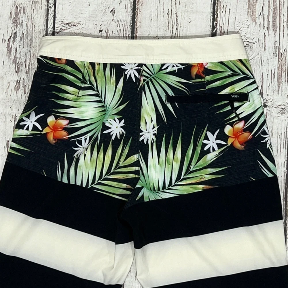 Vans Beach Summer Board Shorts Floral Bathing Suit Swim Trunks Men's Size 30
